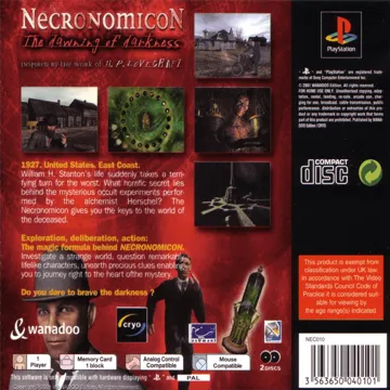 Necronomicon - The Dawning of Darkness (EU) box cover back